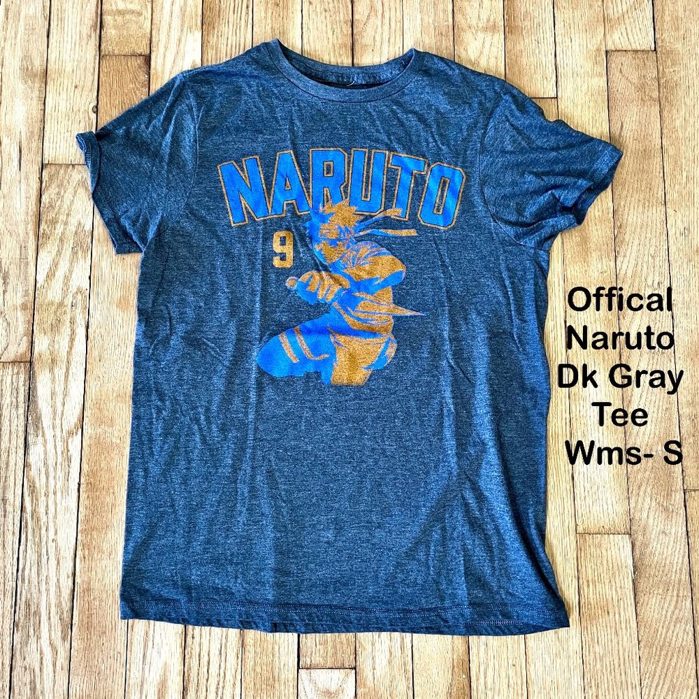 Nauruto Official Womens Dark Gray Large‎ Graphic Short Sleeve T-Shirt Size Small